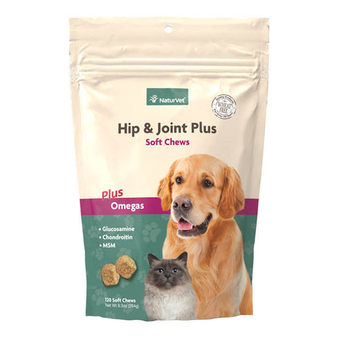 Naturvet Hip & Joint Plus Omegas Soft Chew Bag 120Ct - Poudre Pet and Feed Supply